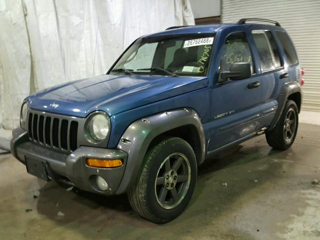 1J4GL48K13W672633 - 2003 JEEP LIBERTY SP BLUE photo 2