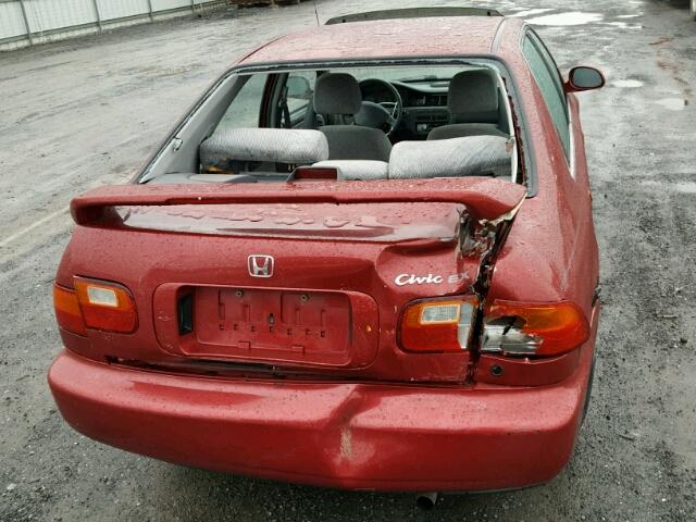 JHMEH9690SS017525 - 1995 HONDA CIVIC EX წითელი ფოტო 9