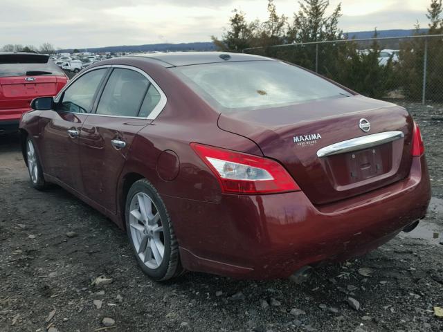 1N4AA51E99C856486 - 2009 NISSAN MAXIMA S BURGUNDY photo 3