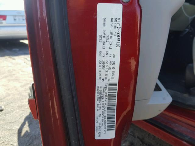 2D8HN54P68R845219 - 2008 DODGE GRAND CARA MAROON photo 10