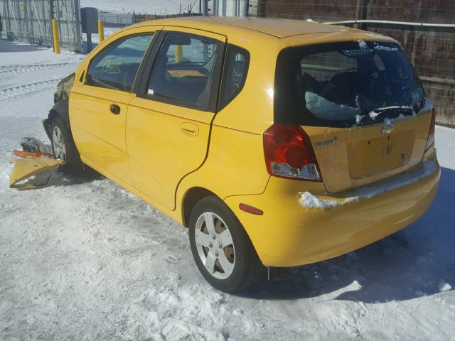 KL1TD66668B095705 - 2008 CHEVROLET AVEO BASE Żółty zdjęcie 3