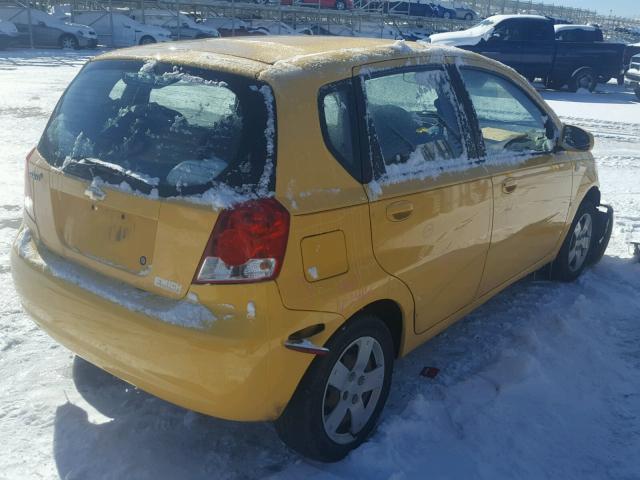 KL1TD66668B095705 - 2008 CHEVROLET AVEO BASE Żółty zdjęcie 4