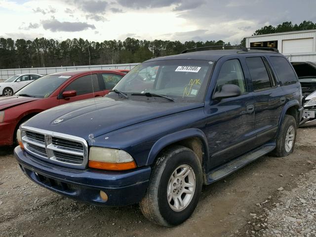 1B4HR48N52F134239 - 2002 DODGE DURANGO SL BLUE photo 2