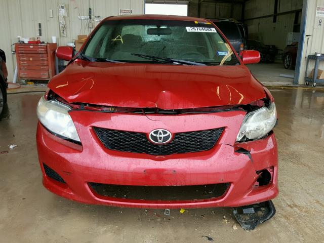 JTDBL40E799035002 - 2009 TOYOTA COROLLA BA RED photo 9