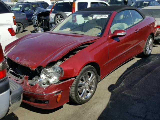 WDBTK56G07F224111 - 2007 MERCEDES-BENZ CLK 350 RED photo 2