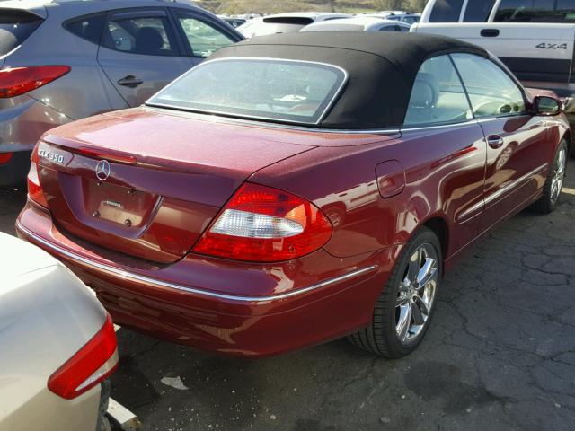 WDBTK56G07F224111 - 2007 MERCEDES-BENZ CLK 350 RED photo 4