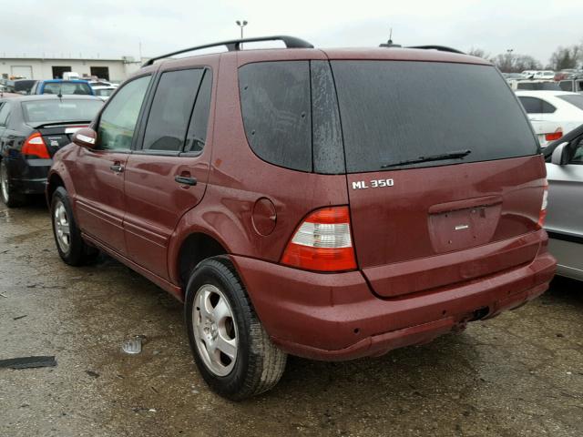 4JGAB57E73A457850 - 2003 MERCEDES-BENZ ML 350 BURGUNDY photo 3