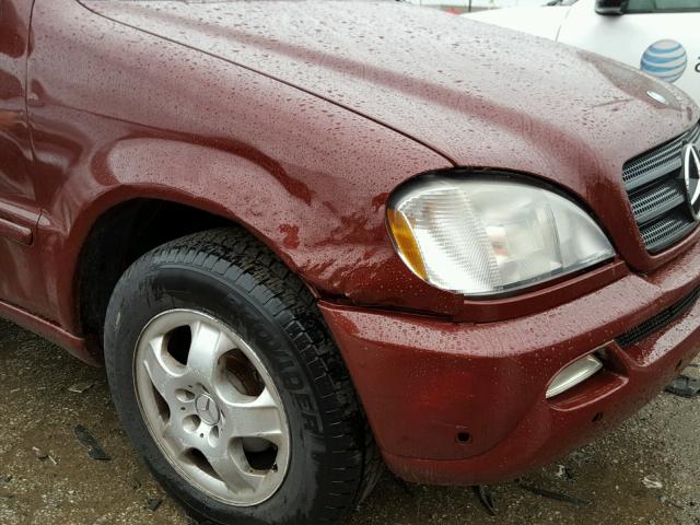 4JGAB57E73A457850 - 2003 MERCEDES-BENZ ML 350 BURGUNDY photo 9