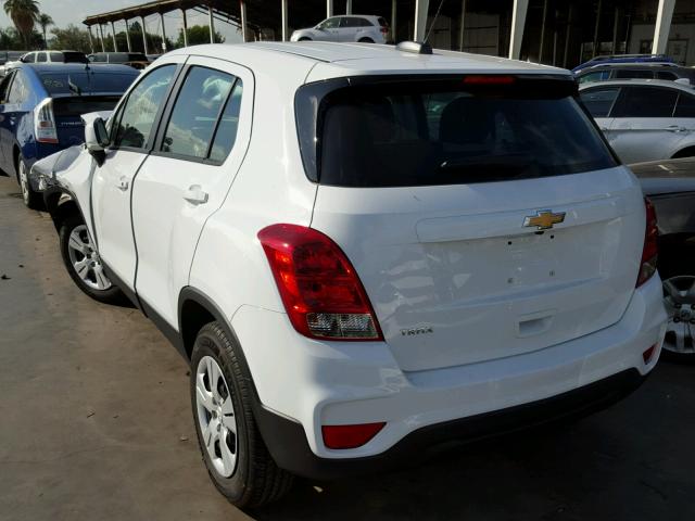 KL7CJKSB0HB154239 - 2017 CHEVROLET TRAX LS WHITE photo 3