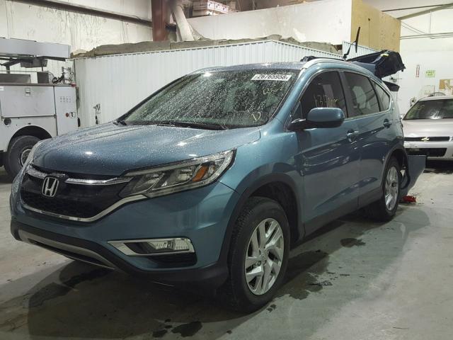 2HKRM4H73FH632197 - 2015 HONDA CR-V EXL BLUE photo 2