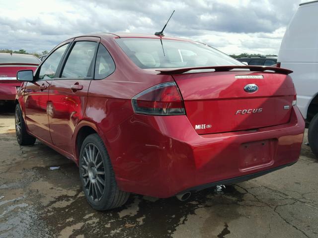 1FAHP3GN4BW108046 - 2011 FORD FOCUS SES BURGUNDY photo 3