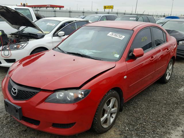 JM1BK12F051237941 - 2005 MAZDA 3 I RED photo 2