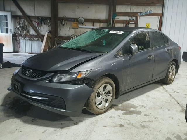 2HGFB2F53DH577577 - 2013 HONDA CIVIC LX GRAY photo 2