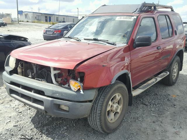 5N1ED28T31C555251 - 2001 NISSAN XTERRA XE RED photo 2