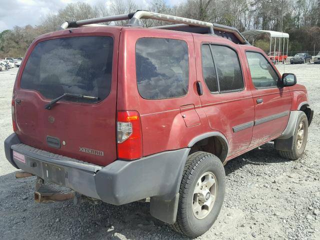 5N1ED28T31C555251 - 2001 NISSAN XTERRA XE RED photo 4