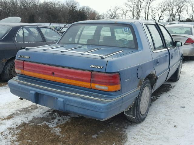 1B3AA4633SF533715 - 1995 DODGE SPIRIT BLUE photo 4