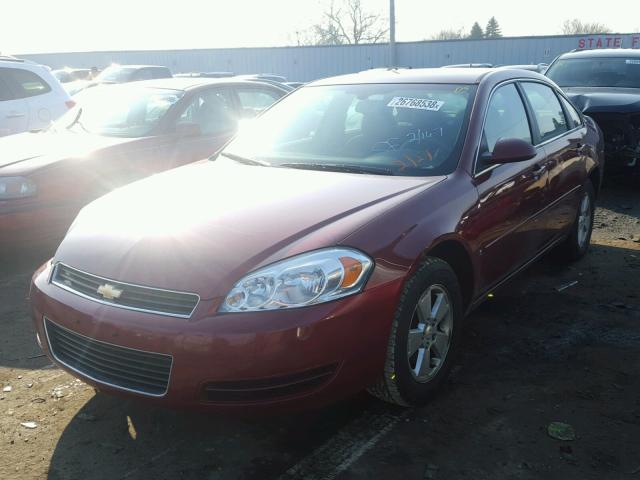 2G1WT58K281343826 - 2008 CHEVROLET IMPALA LT RED photo 2