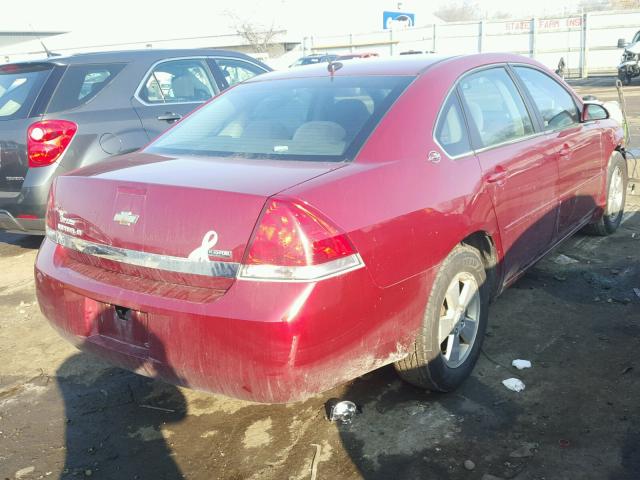 2G1WT58K281343826 - 2008 CHEVROLET IMPALA LT RED photo 4