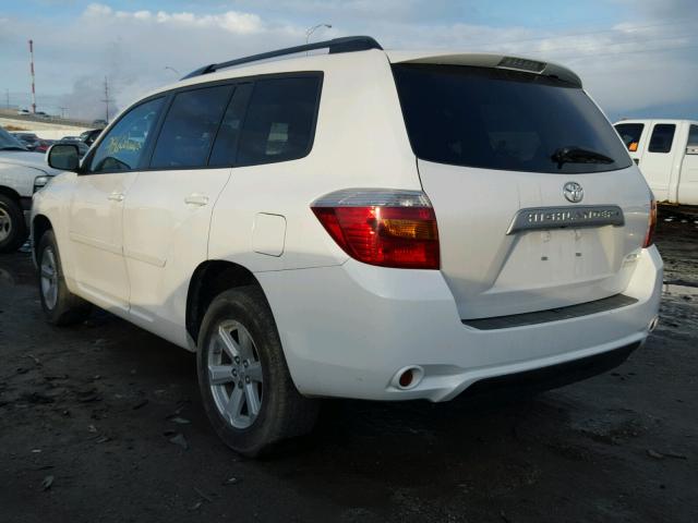 5TDJK3EH7AS010845 - 2010 TOYOTA HIGHLANDER WHITE photo 3