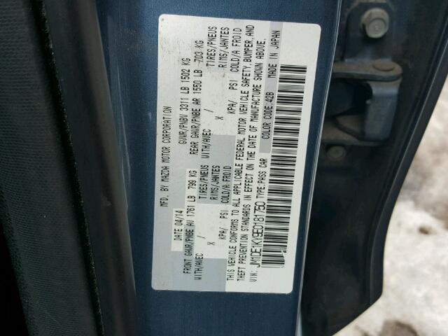 JM1DE1KY9E0181750 - 2014 MAZDA MAZDA2 SPO 蓝色 照片 10
