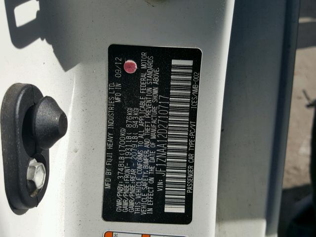 JF1ZNAA12D2710717 - 2013 TOYOTA SCION FR-S თეთრი ფოტო 10