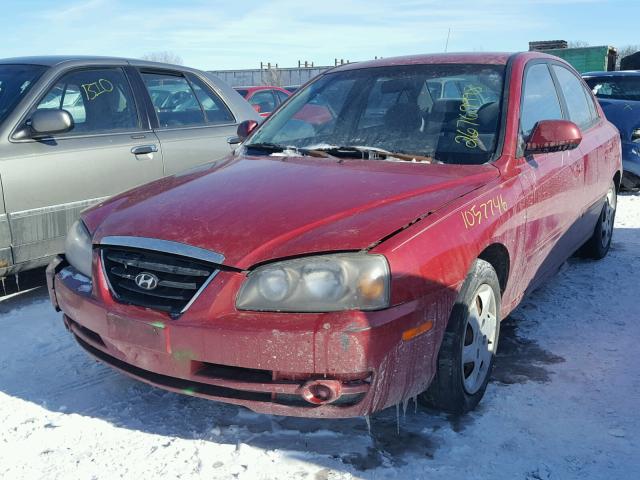 KMHDN46D66U338035 - 2006 HYUNDAI ELANTRA GL RED photo 2