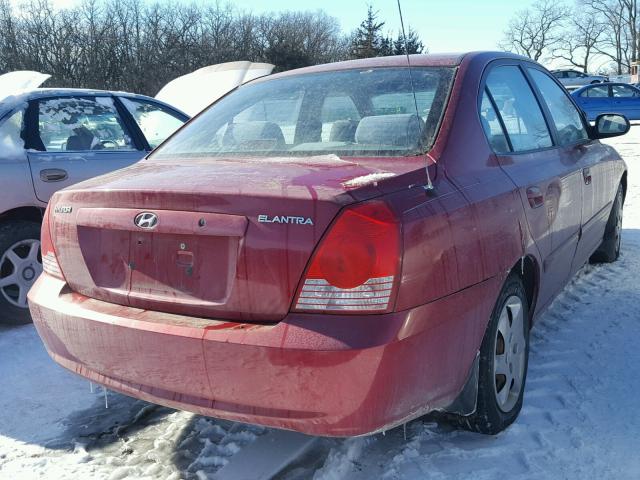 KMHDN46D66U338035 - 2006 HYUNDAI ELANTRA GL RED photo 4