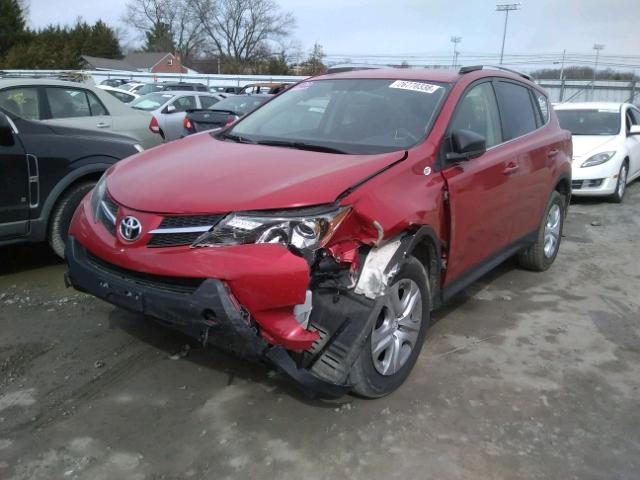 JTMBFREV7ED069655 - 2014 TOYOTA RAV4 LE RED photo 2