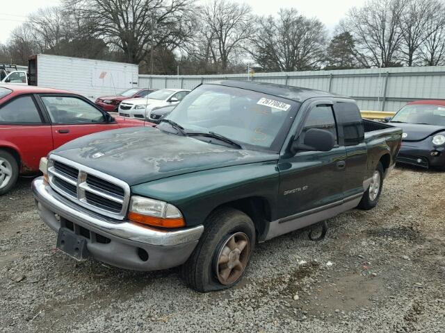 1B7GL22X7WS639601 - 1998 DODGE DAKOTA GREEN photo 2