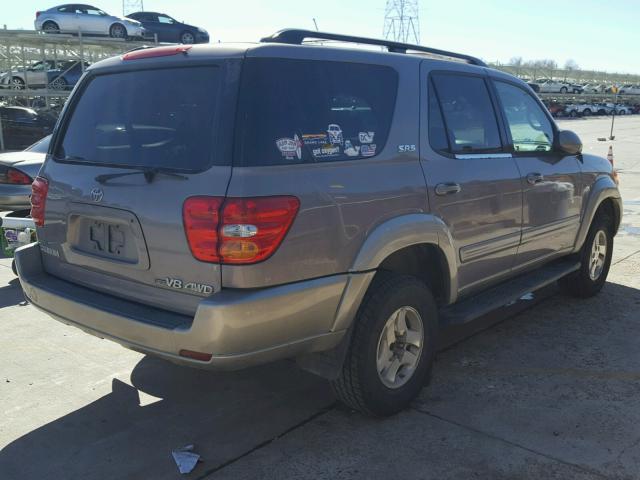 5TDBT44A71S005205 - 2001 TOYOTA SEQUOIA SR TAN photo 4