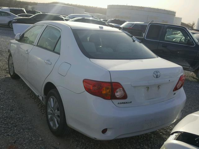 1NXBU40E19Z021652 - 2009 TOYOTA COROLLA BA WHITE photo 3