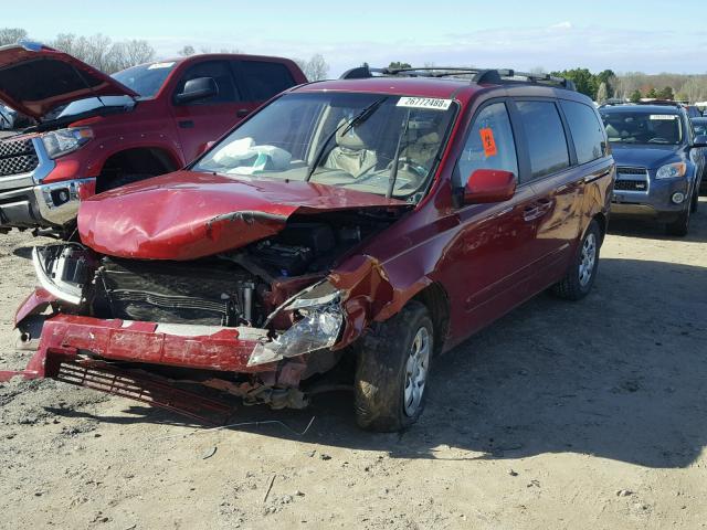 KNDMB233076182884 - 2007 KIA SEDONA EX RED photo 2