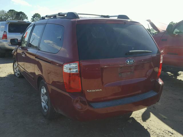 KNDMB233076182884 - 2007 KIA SEDONA EX RED photo 3