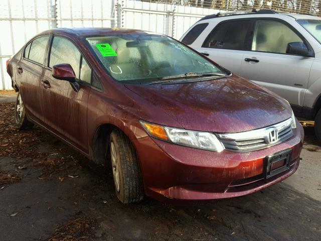 19XFB2F5XCE062732 - 2012 HONDA CIVIC LX RED photo 1