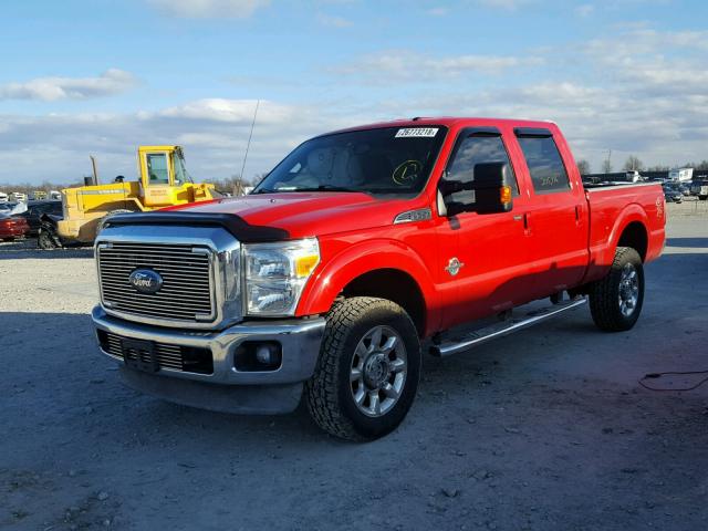 1FT7W2BT0BEC39098 - 2011 FORD F250 SUPER RED photo 2