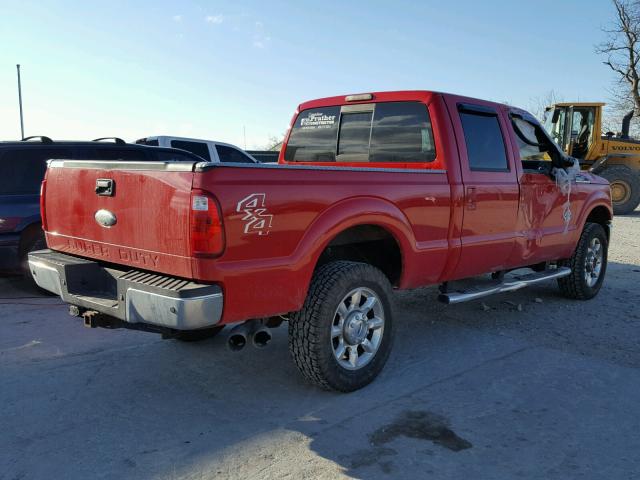 1FT7W2BT0BEC39098 - 2011 FORD F250 SUPER RED photo 4