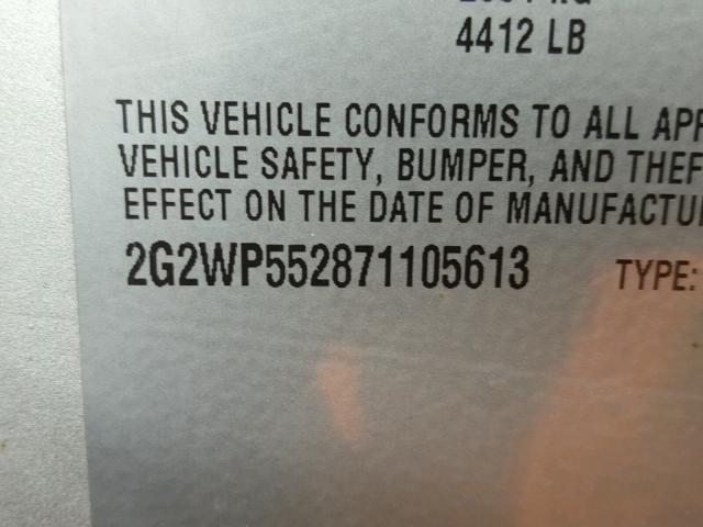 2G2WP552871105613 - 2007 PONTIAC GRAND PRIX Gümüş foto 10