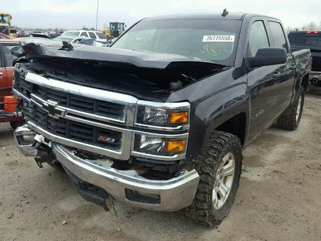 3GCUKREC0EG538235 - 2014 CHEVROLET SILVERADO BLACK photo 2