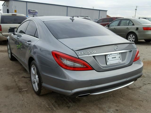 WDDLJ7DB4CA035899 - 2012 MERCEDES-BENZ CLS 550 GRAY photo 3