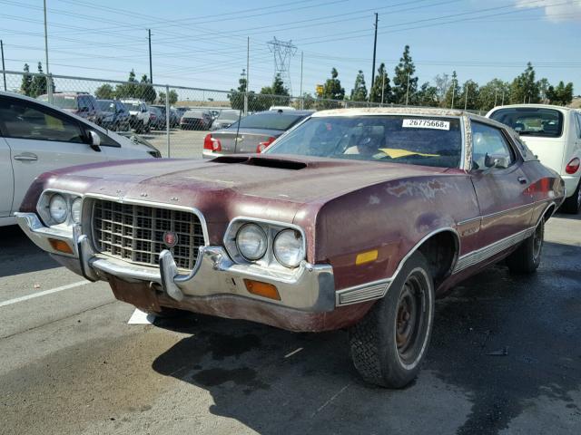 2H30H176672 - 1972 FORD TORINO MAROON photo 2