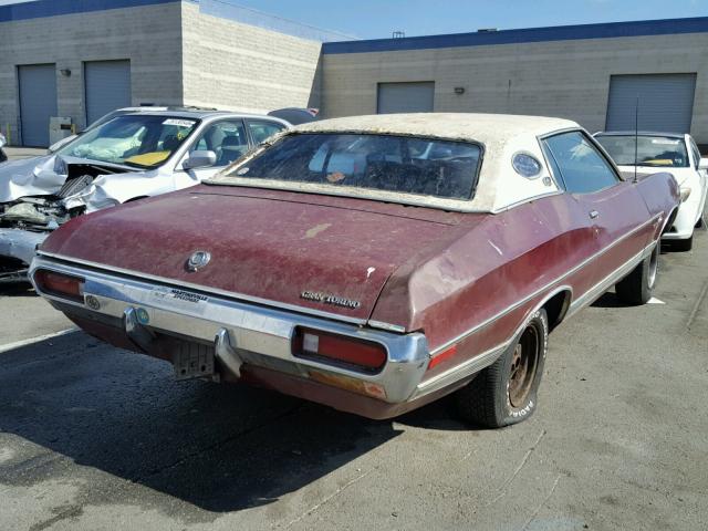 2H30H176672 - 1972 FORD TORINO MAROON photo 4