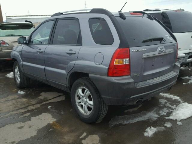 KNDJE723387507645 - 2008 KIA SPORTAGE E GRAY photo 3