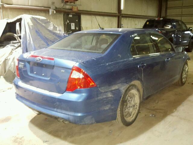 3FAHP0HA4AR400842 - 2010 FORD FUSION SE BLUE photo 4