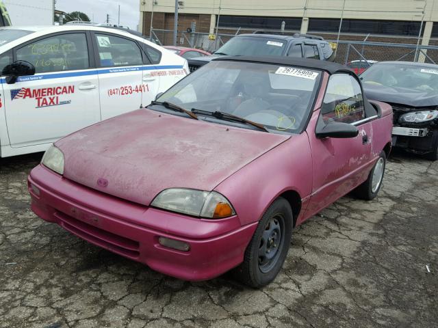 JG1MR3367PK208442 - 1993 GEO METRO LSI PINK photo 2