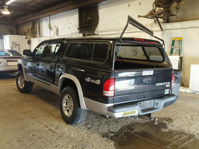 1D7HG48N93S369332 - 2003 DODGE DAKOTA QUA BLUE photo 3