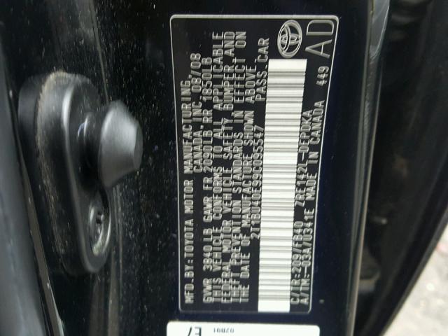 2T1BU40E99C095547 - 2009 TOYOTA COROLLA BA BLACK photo 10