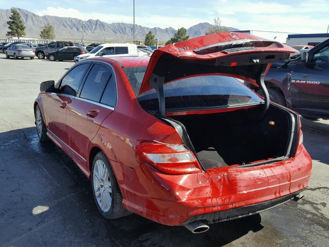 WDDGF54X58R026205 - 2008 MERCEDES-BENZ C 300 RED photo 3