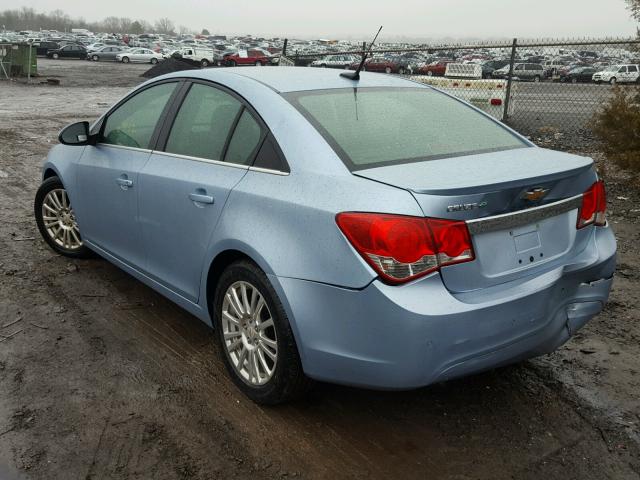 1G1PJ5S95B7289500 - 2011 CHEVROLET CRUZE ECO BLUE photo 3