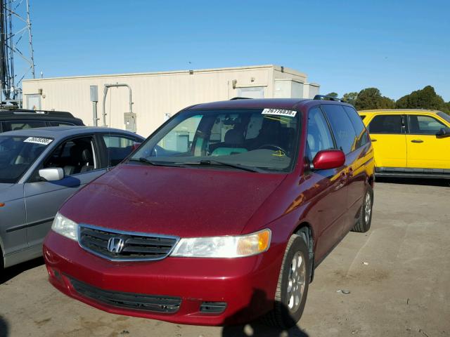 5FNRL189X4B080017 - 2004 HONDA ODYSSEY EX RED photo 2