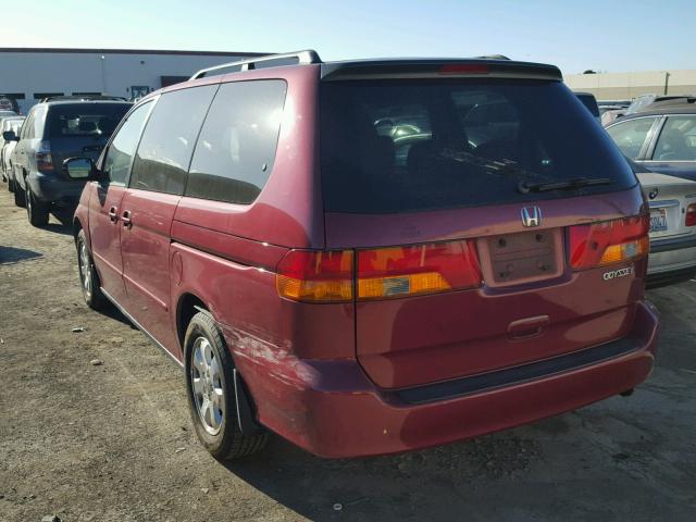 5FNRL189X4B080017 - 2004 HONDA ODYSSEY EX RED photo 3